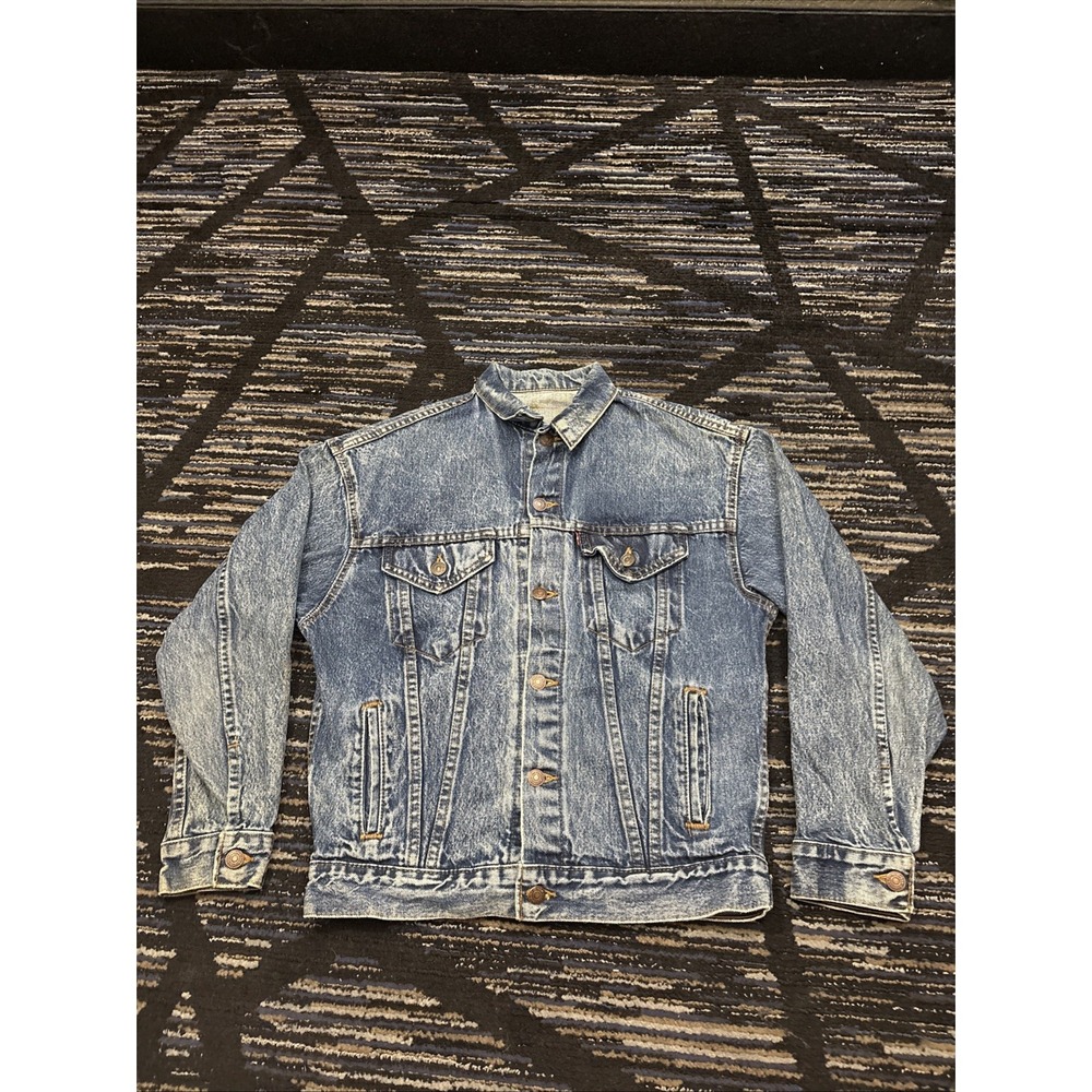 VTG 80s Levi's Men's Large Type III Trucker Jacket Dark Wash USA Made 57508-1109